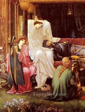 Edward Burne Jones Painting - El último sueño de Arthur en Avalon Prerrafaelita Sir Edward Burne Jones